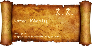 Karai Károly névjegykártya