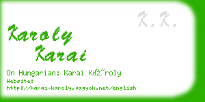 karoly karai business card